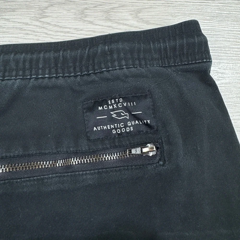 Tony Hawk Mens Jogger Pants Black Large Elastic Drawstring Waist Zipper Pockets‎